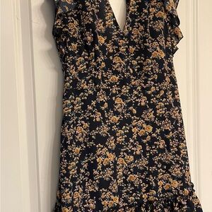 SHEIN Black and Yellow Floral Mini Dress